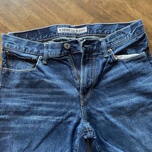Express Men's Dark Blue Relaxed Jeans